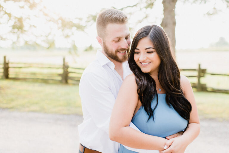 Gorgeous bride-to-be in Lulus Mythical Kind of Love Slate Blue Maxi Dress