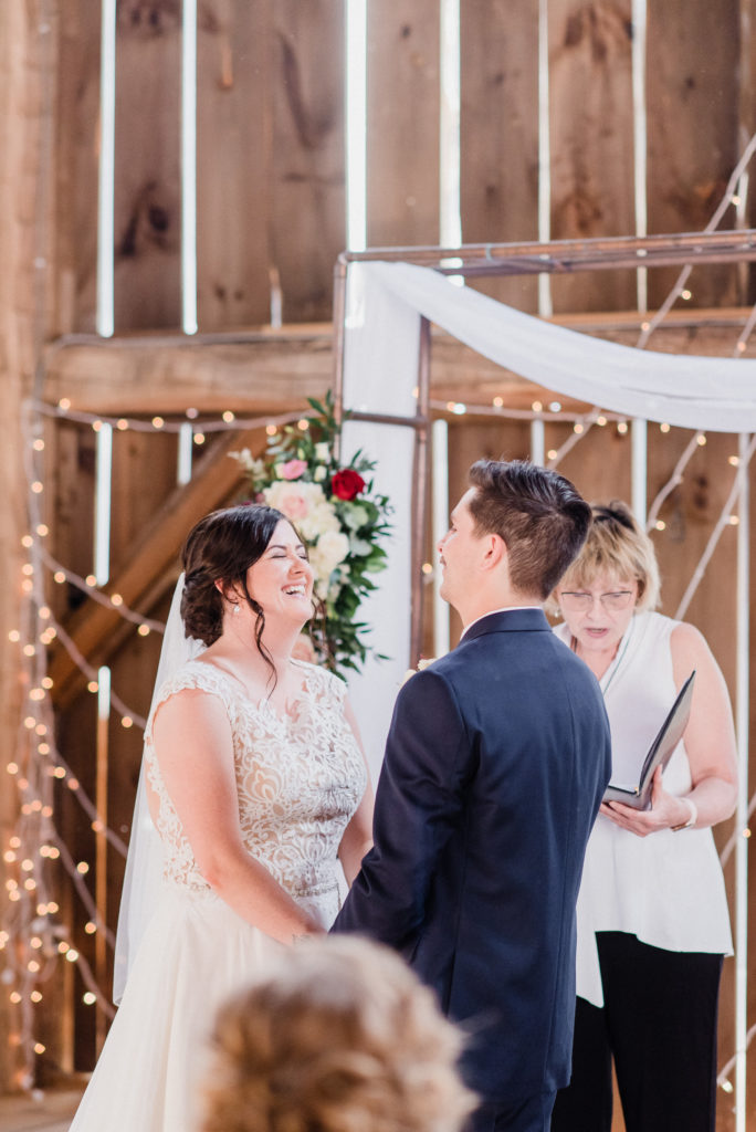 Barn wedding ceremony by Hamilton Wedding Photographer, Jenn Kavanagh Photography